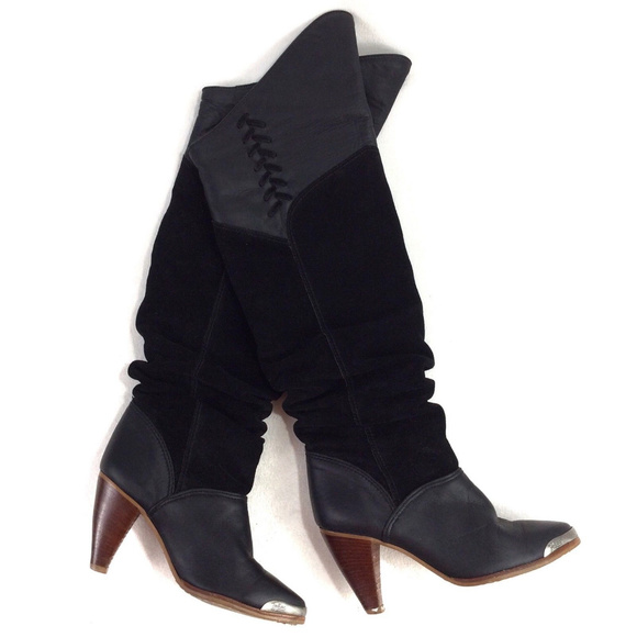 Zodiac 100% Suede Leather Slouchy Silver Boots 5 - Picture 4 of 8